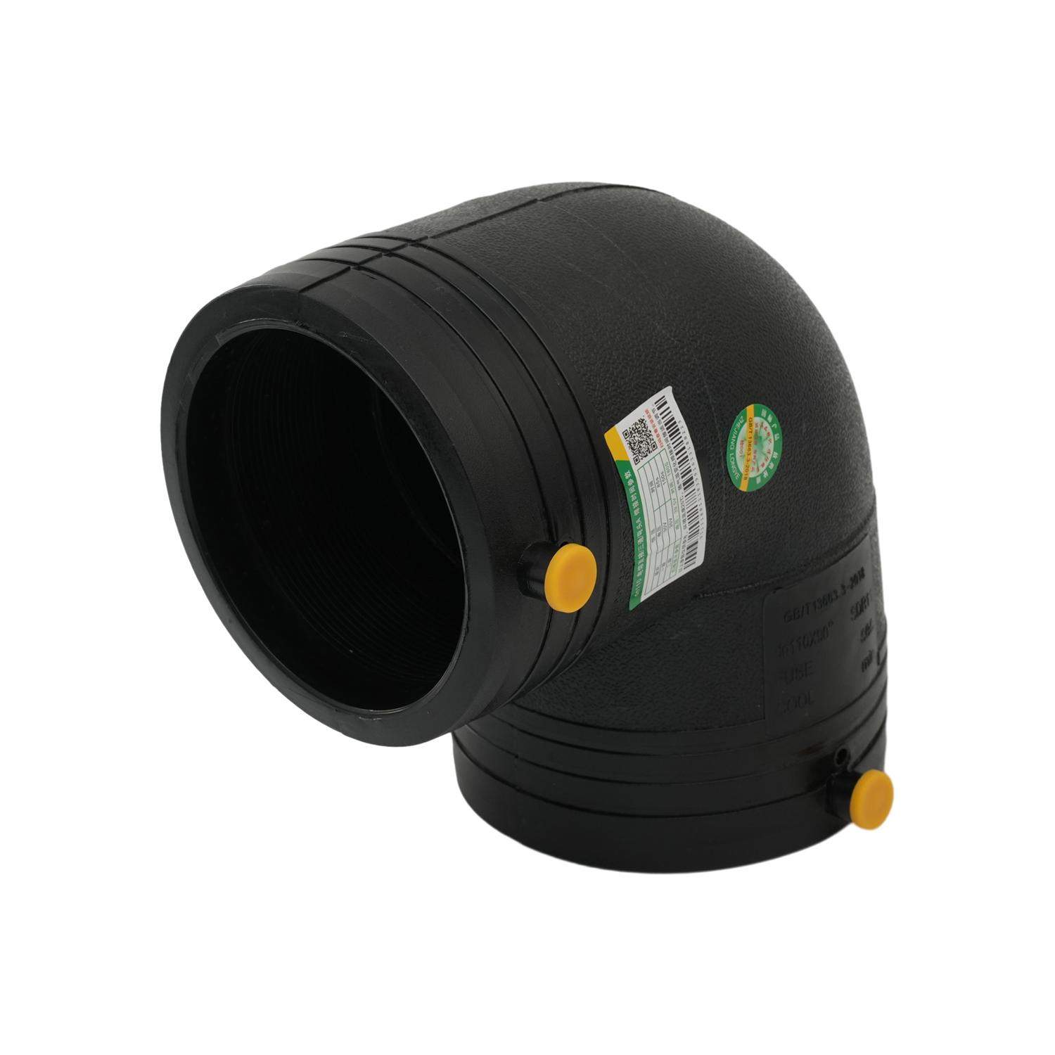 DN50-630 PN16 HDPE Fused 90° Elbow for Pipelines Codo de 90° fusionado de HDPE DN50-630 PN16 para tuberías