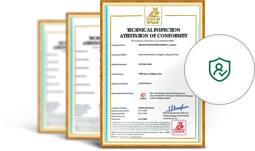 certificado de proveedores de accesorios de hdpe