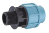 Adaptador macho de PP azul claro para conexiones de tuberías de HDPE