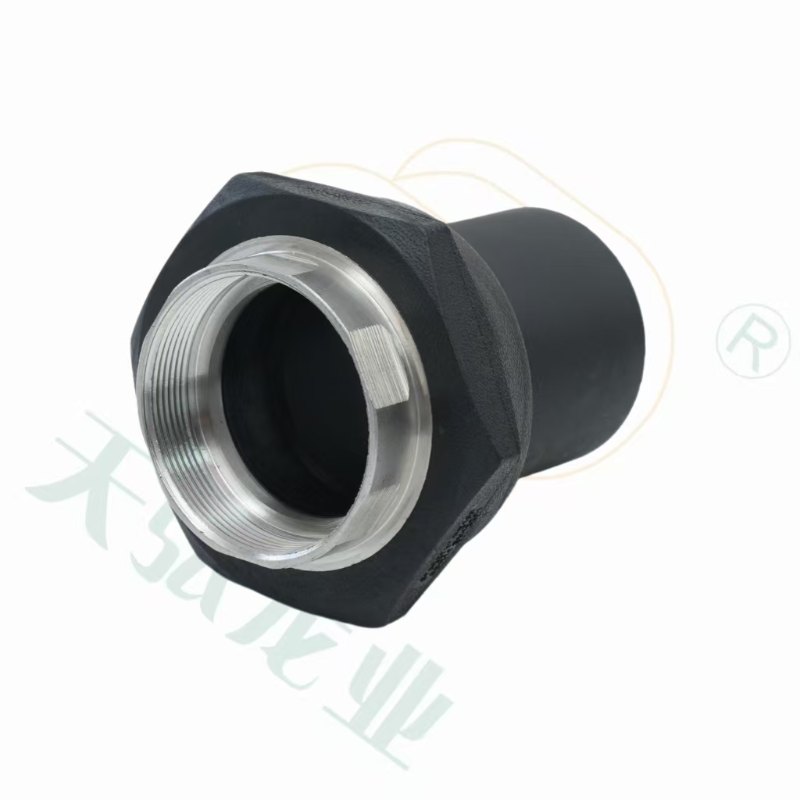 Acoplador de rosca hembra de HDPE para suministro de agua con pieza interior de acero inoxidable PN16 SDR11