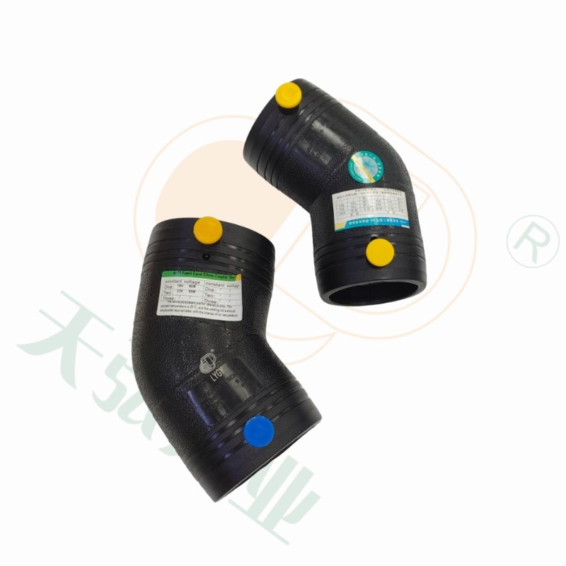 Suministro de agua HDPE fusionado codo de 45 grados Codo de tubo de electrofusión